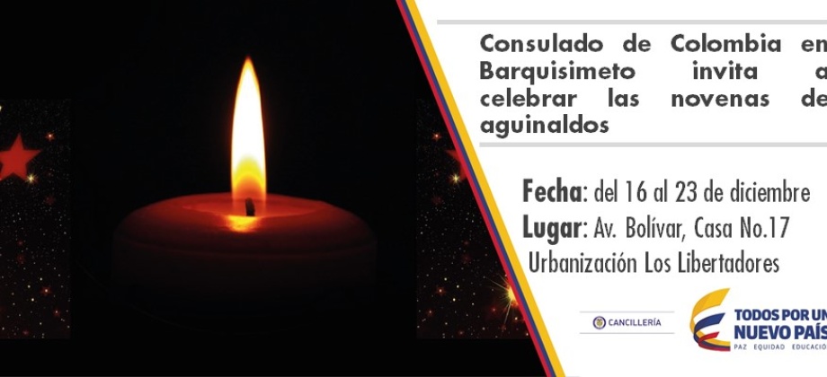 Consulado de Colombia invita a celebrar las novenas de aguinaldos